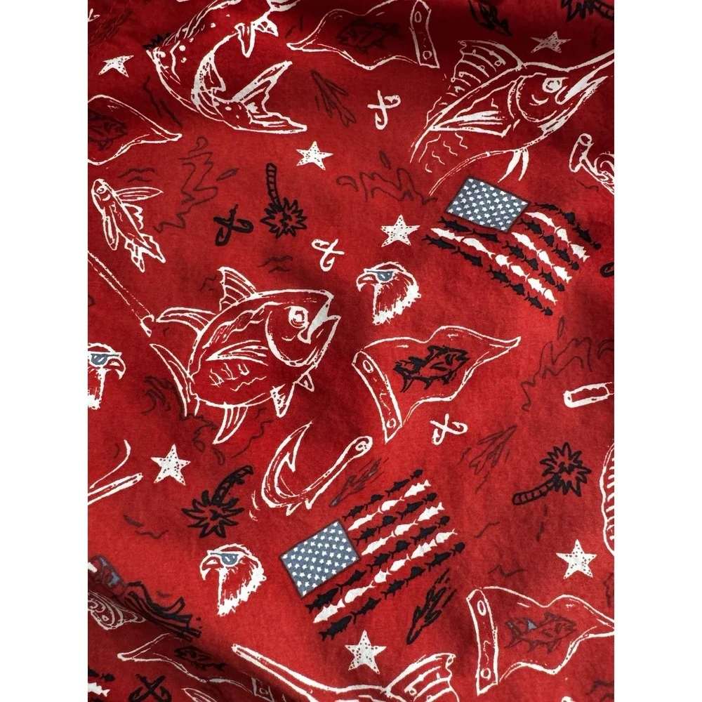 Columbia PFG Water Shorts USA Red White Blue‎ Swim Trunks Mens Large Fourth July